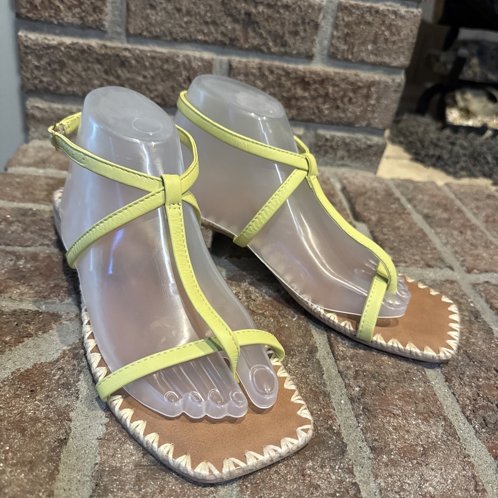 Dolce Vita Bindi Ankle Strap Sandals Open Toe Women's Neon Yellow Size US8 EU38‎